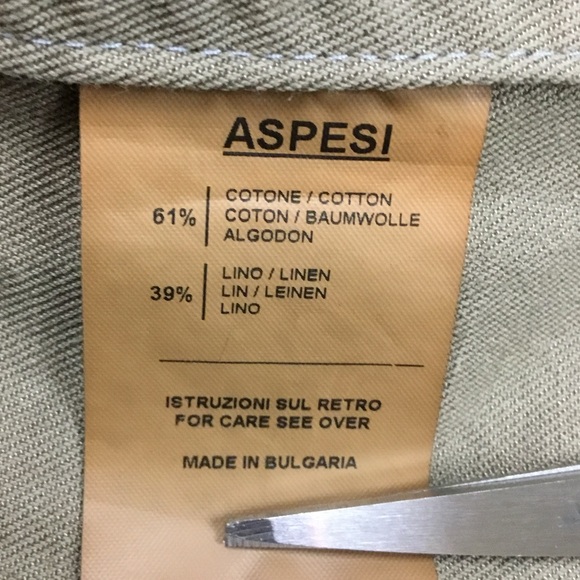 ASPESI ATA Patch Pocket Cotton Linen Button Shirt - Picture 6 of 8